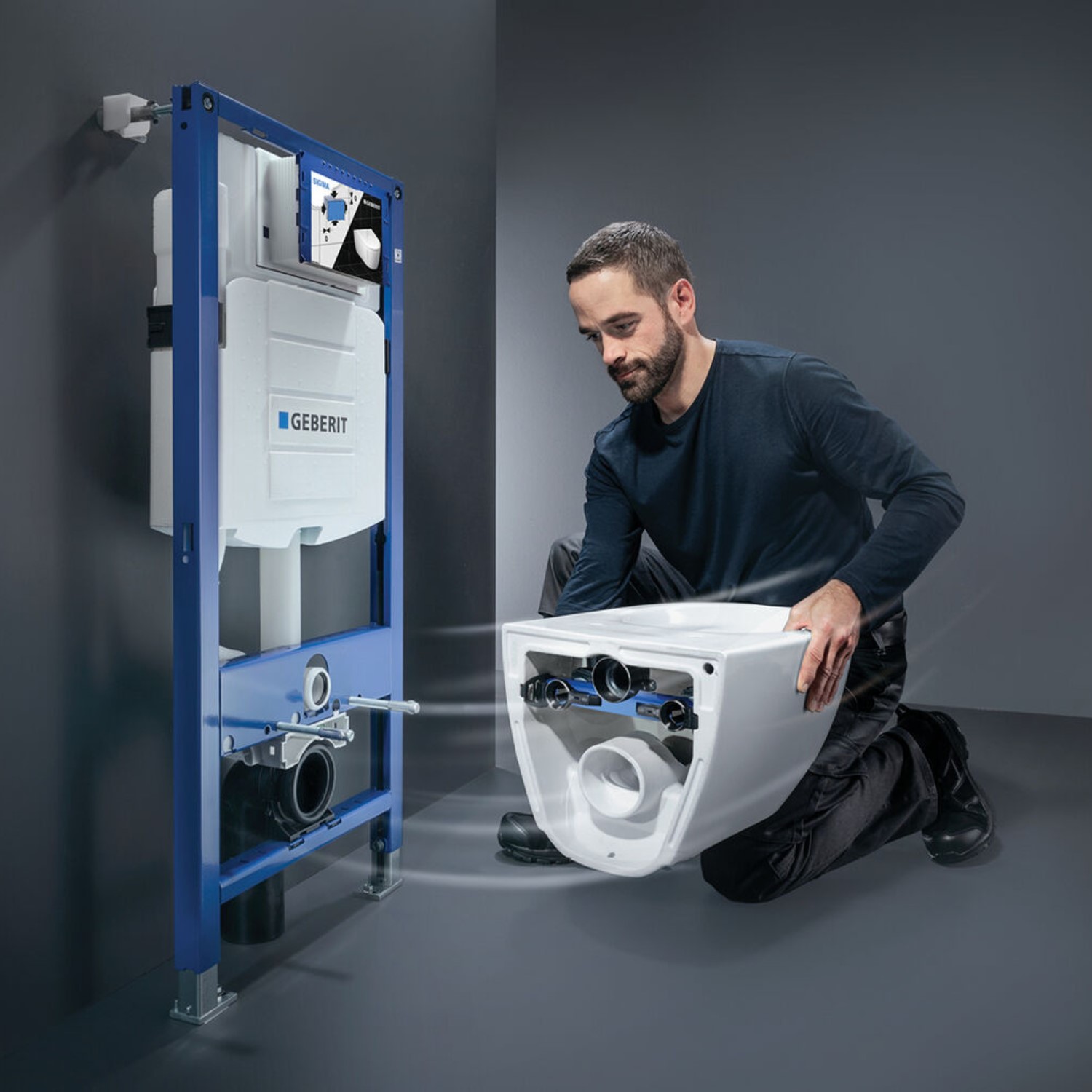Geberit 1120mm Duofix Frame and Sigma Concealed Cistern with White Flush Plate Better Bathrooms