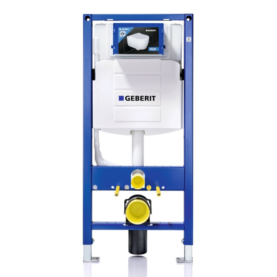 Geberit 1120mm Duofix Frame and Sigma Concealed Cistern with White Flush Plate