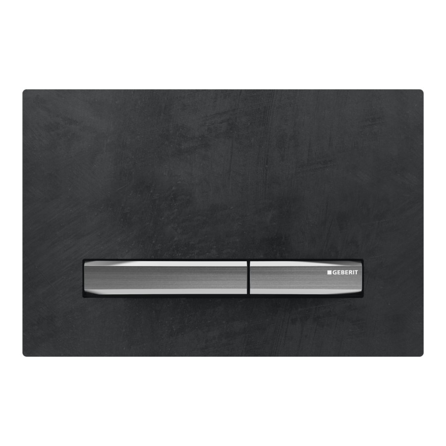 Geberit 980mm Duofix Frame and Sigma Concealed Cistern with Geberit Sigma50 Black Slate and Chrome Flush Plate