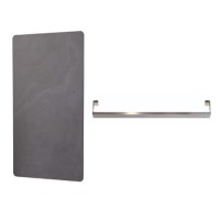 Grey Vertical Electric Designer Radiator 1000 x 500mm with Brushed Stainless Steel Towel Rail - Vetro