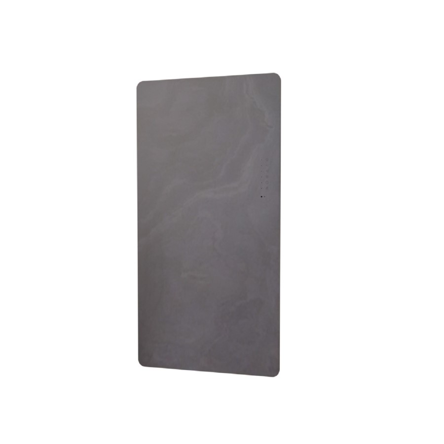Grey Vertical Electric Designer Radiator 1000 x 500mm with Brushed Stainless Steel Towel Rail - Vetro