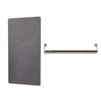 Grey Vertical Electric Designer Radiator 1000 x 500mm with Polished Stainless Steel Towel Rail - Vetro