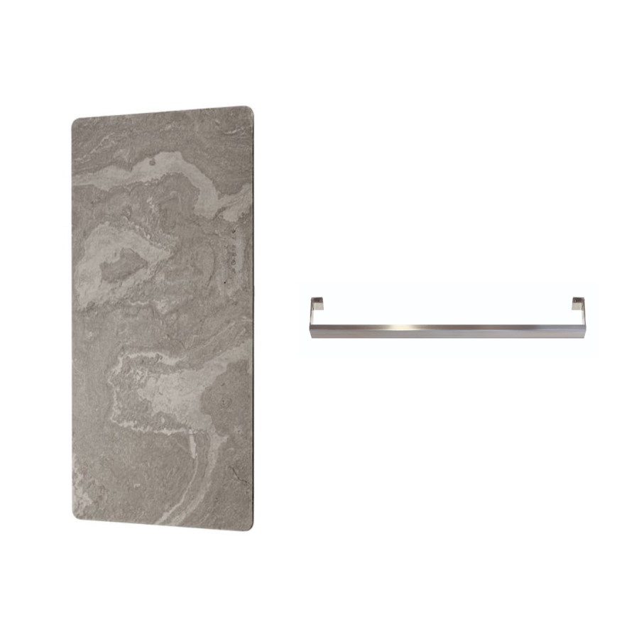 Brown Vertical Electric Designer Radiator 1000 x 500mm with Brushed Stainless Steel Towel Rail - Vetro