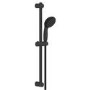 GRADE A1 - Grohe QuickFix Vitalio Start  Black Round Adjustable Height Slide Rail Kit with Hand Shower