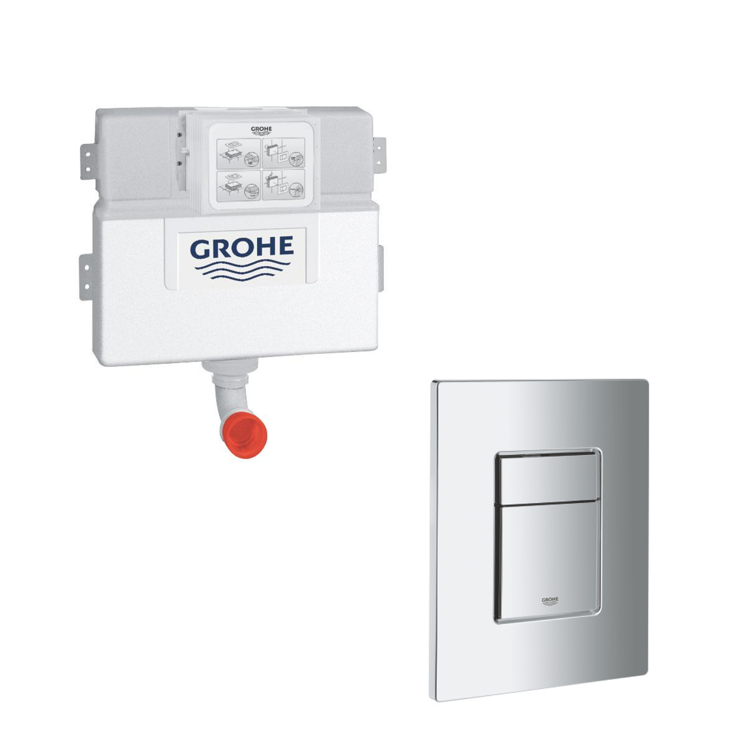 Grohe Flash Grohe Concealed Dual Flush Cistern with Chrome Flush Plate - Better ...