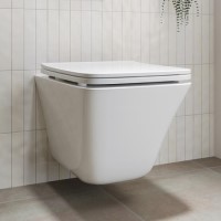 Wall Hung Rimless Short Projection Toilet with Soft Close Seat - Boston