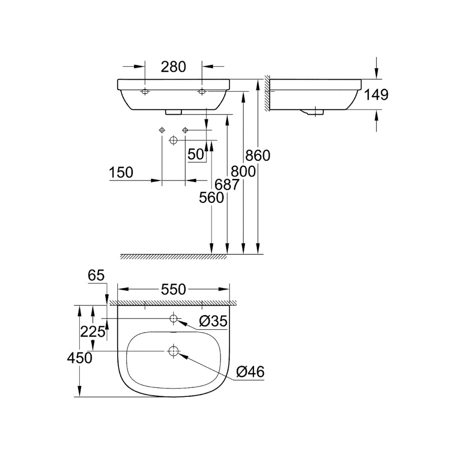 Grohe Bau Ceramic Wall Hung Toilet and Basin Suite