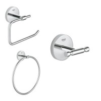 Grohe BauCosmopolitan 3 Piece Chrome Bathroom Accessory Set Grohe BauCosmopolitan 3 Piece Chrome Bathroom Accessory Set