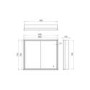 HIB Vanquish 80 Recessed Brass Bathroom Mirror Cabinet with Lights - 830 x 730mm