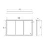 HIB Vanquish 120 Recessed Black Bathroom Mirror Cabinet with Lights - 1230 x 730mm