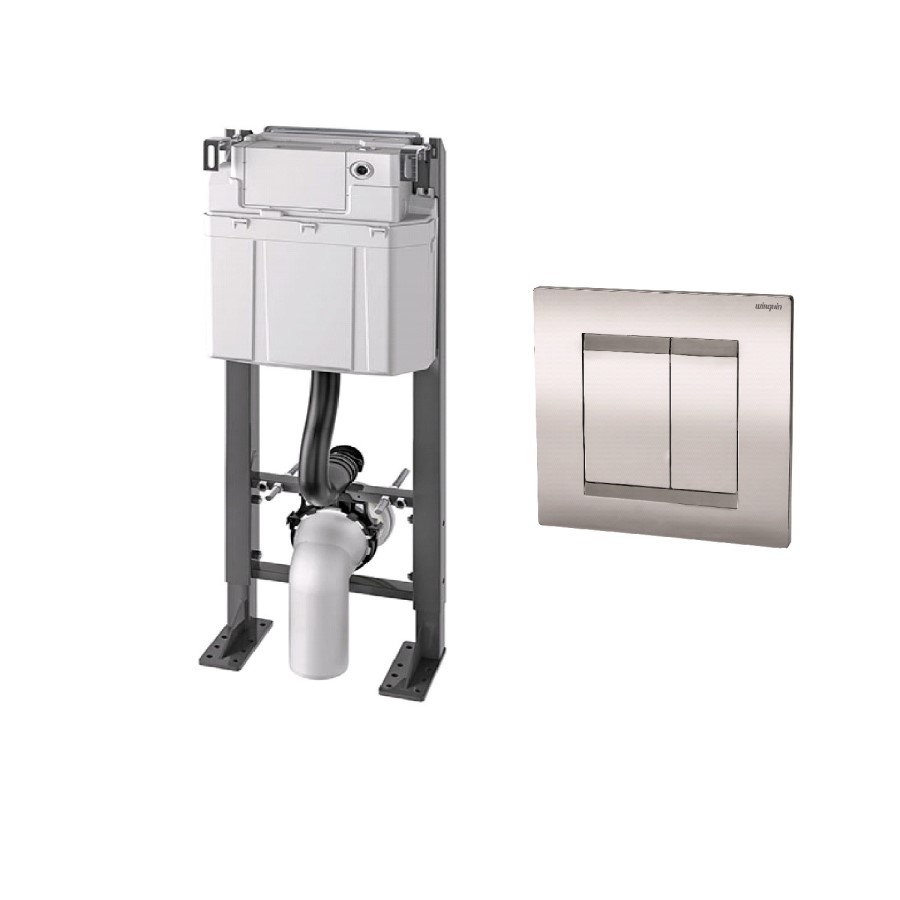 Wirquin Chrono WC Frame with Chrome Flush Plate