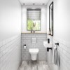 Wall Hung Toilet with Soft Close Seat Frame Cistern and Chrome Flush - Valencia