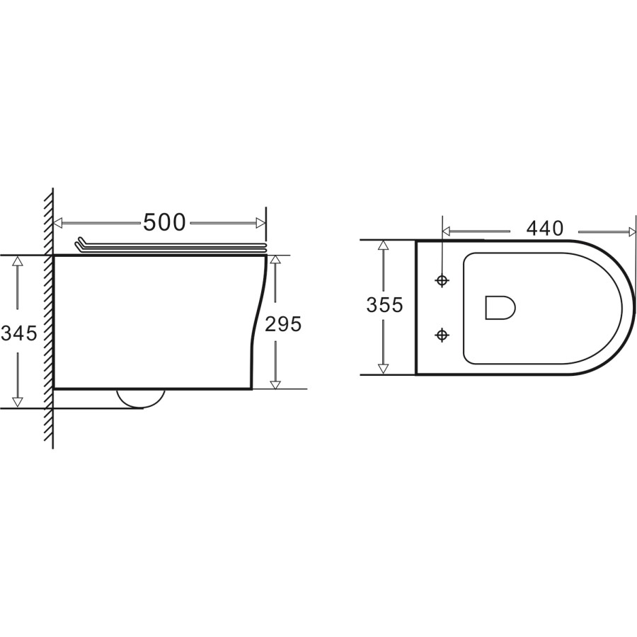 Wall Hung Toilet with Soft Close Seat Frame Cistern and Chrome Flush - Valencia