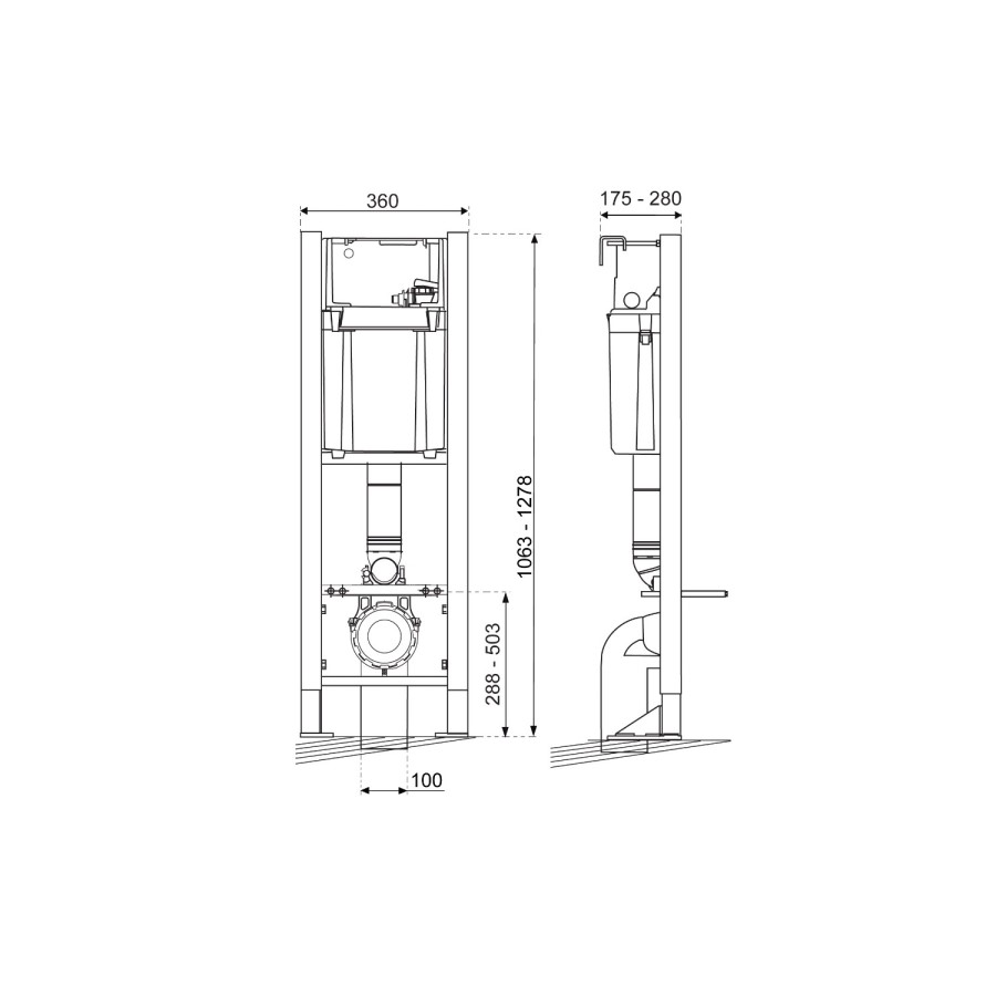 Wirquin Chrono WC Frame with Chrome Flush Plate