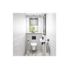 Wall Hung Rimless Toilet with Soft Close Slim Seat Frame Cistern and Black Flush - Valencia
