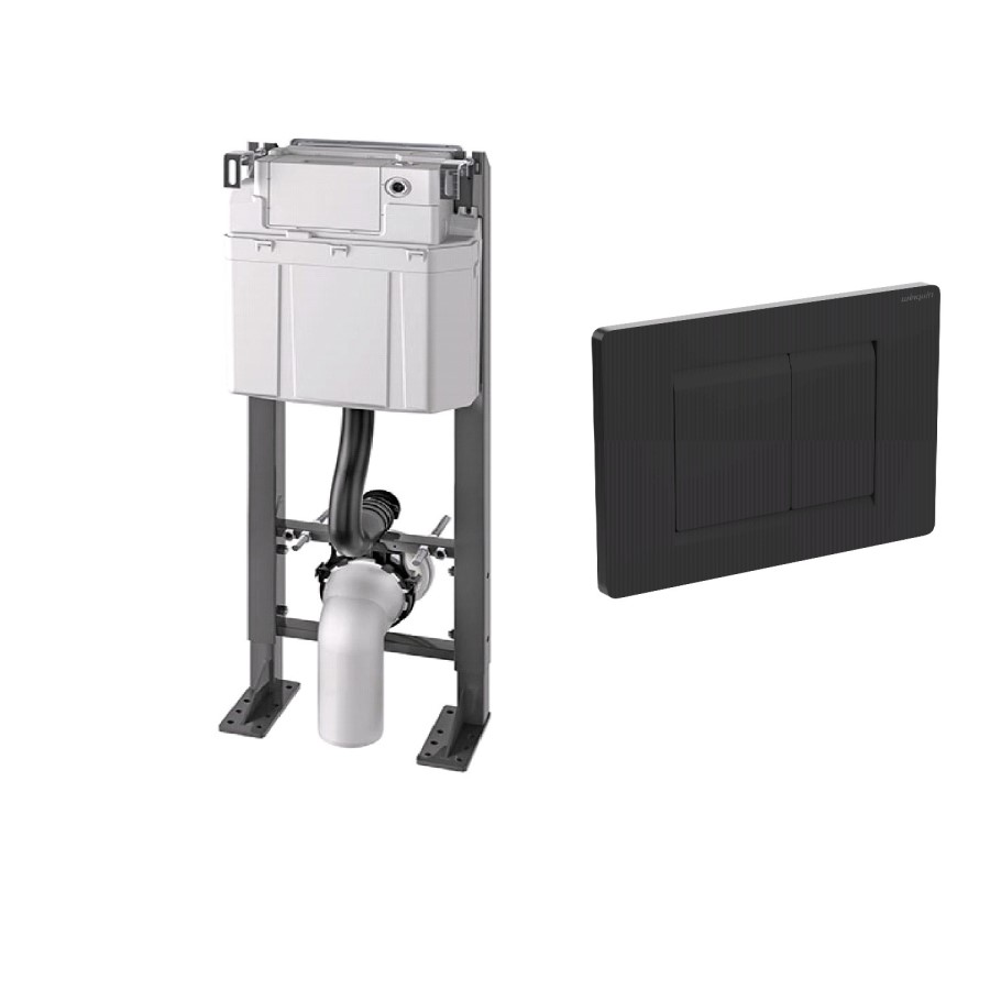 Wirquin Chrono WC Frame with Black Flush Plate