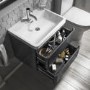GRADE A2 - 600mm Dark Grey Wall Hung Vanity Unit with Basin - Portland