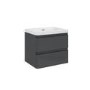 GRADE A2 - 600mm Dark Grey Wall Hung Vanity Unit with Basin - Portland