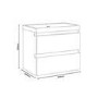 GRADE A2 - 600mm Dark Grey Wall Hung Vanity Unit with Basin - Portland
