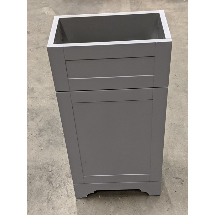 Grade A1 - Baxenden Cloakroom Toilet Suite with Grey Floorstanding Vanity Unit and Basin