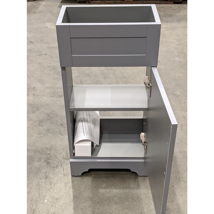 Grade A1 - Baxenden Cloakroom Toilet Suite with Grey Floorstanding Vanity Unit and Basin