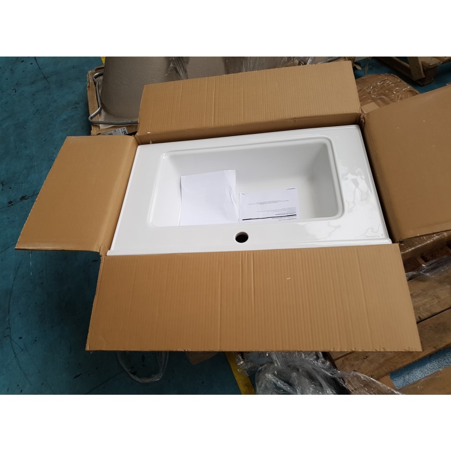 GRADE A2 - 805mm Green Freestanding Vanity Unit with Basin - Camden