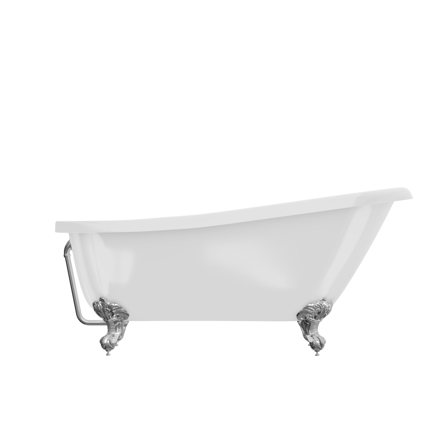 Freestanding Single Ended Roll Top Slipper Bath with Chrome Feet 1700 x