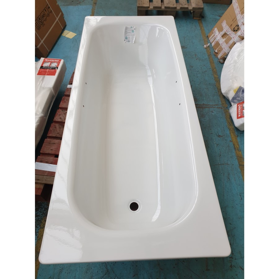 GRADE A2 - 1700 x 700 Colt Single Ended Steel Bath with 0 Tap Holes and Grips