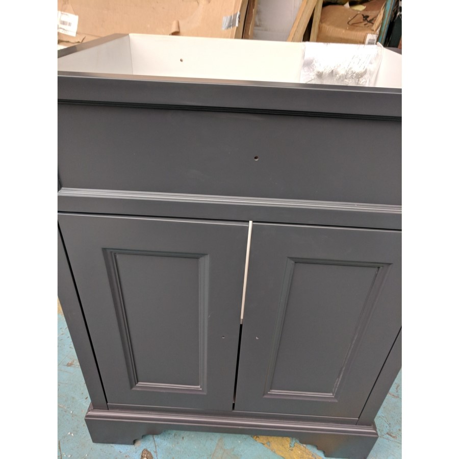 Grade A2 - 610mm Grey Freestanding Vanity Unit with Basin - Burford