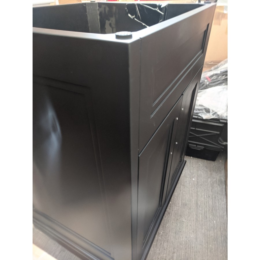 Grade A2 - 600mm Black Freestanding Countertop Vanity Unit with Basin - Camden