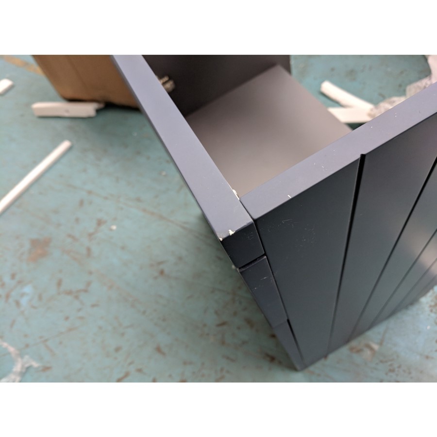 Grade A2 - 600mm Blue Freestanding Vanity Unit with Basin - Baxenden