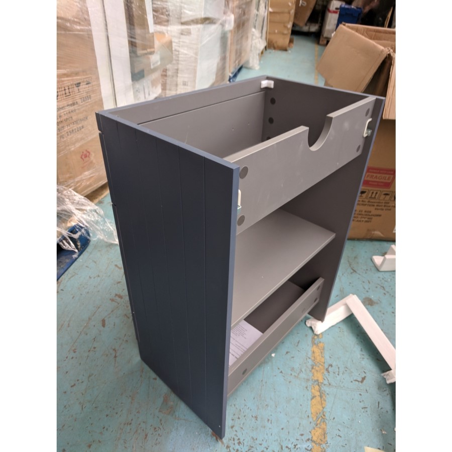 Grade A2 - 600mm Blue Freestanding Vanity Unit with Basin - Baxenden