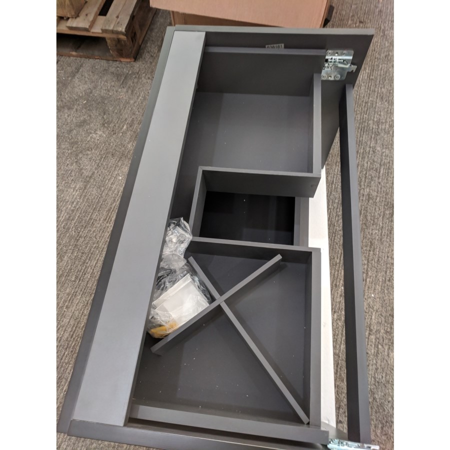 Grade A2 - 800mm Black Wall Hung Vanity Unit with Basin - Morella