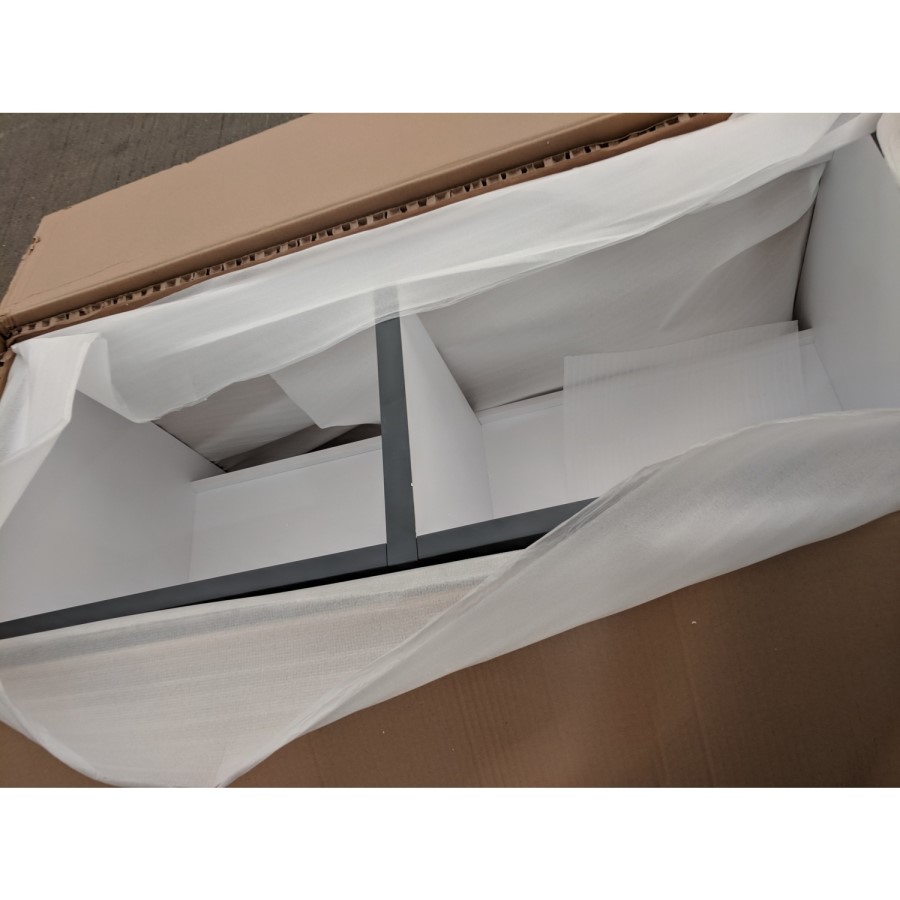 Grade A2 - 1200mm Grey Freestanding Double Vanity Unit with Sink - Burford