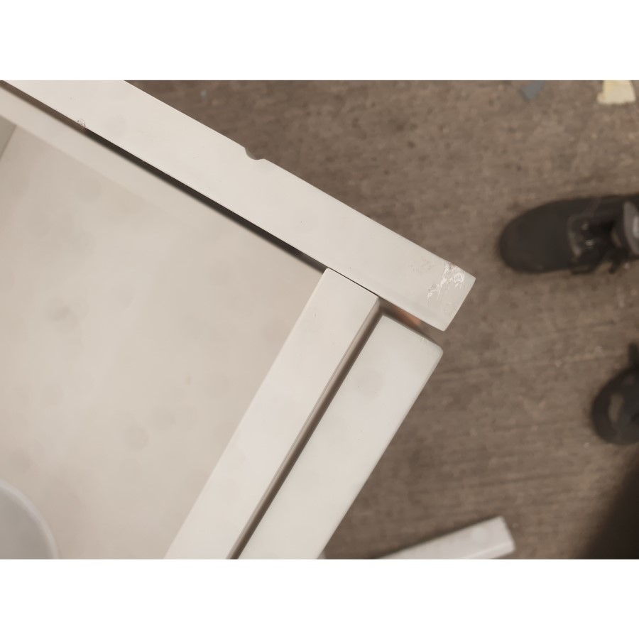 Grade A2 - 800mm White Freestanding Marble Top Vanity Unit - Ashbourne