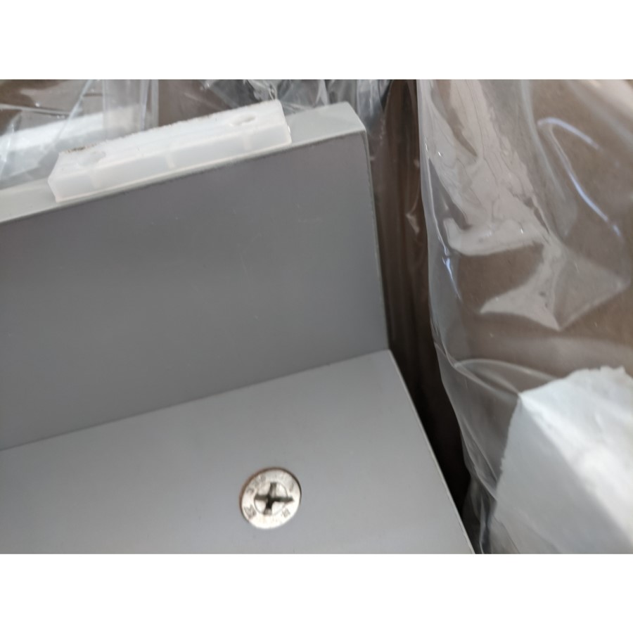 Grade A2 - 600mm Grey Vanity Unit with Basin and Chrome Handles - Ashford