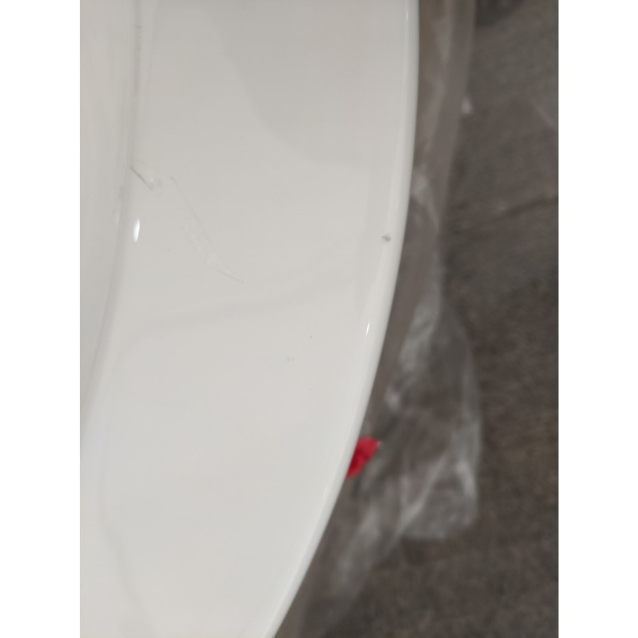 Grade A2 - Freestanding Single Ended Shower Bath with White Feet & Bath Screen 1660 x 740mm - Park Royal