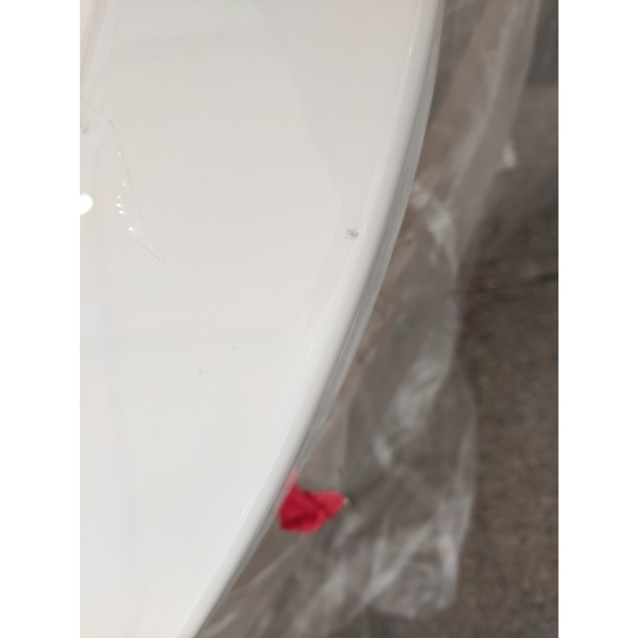 Grade A2 - Freestanding Single Ended Shower Bath with White Feet & Bath Screen 1660 x 740mm - Park Royal