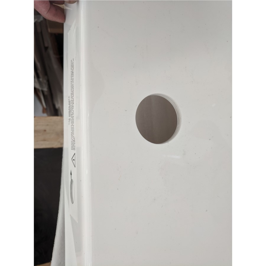 Grade A2 - Freestanding Single Ended Shower Bath with White Feet & Bath Screen 1660 x 740mm - Park Royal