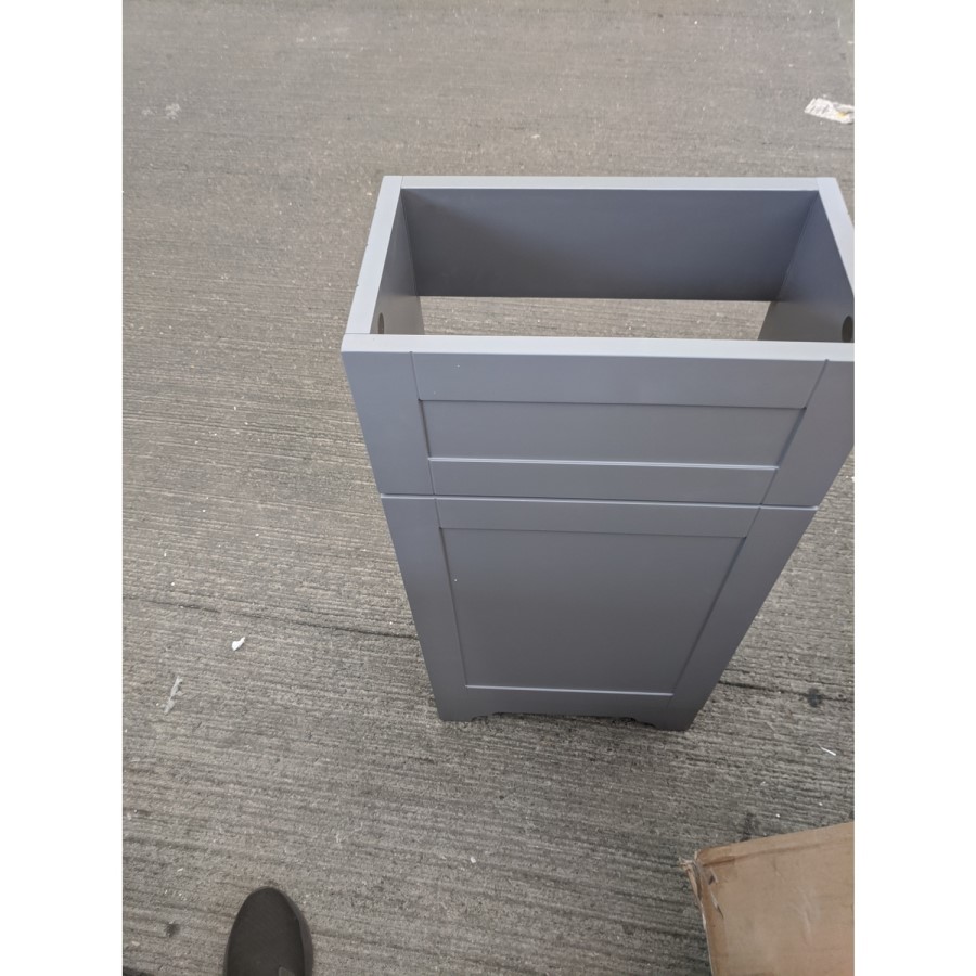 Grade A2 - Baxenden Cloakroom Toilet Suite with Grey Floorstanding Vanity Unit and Basin