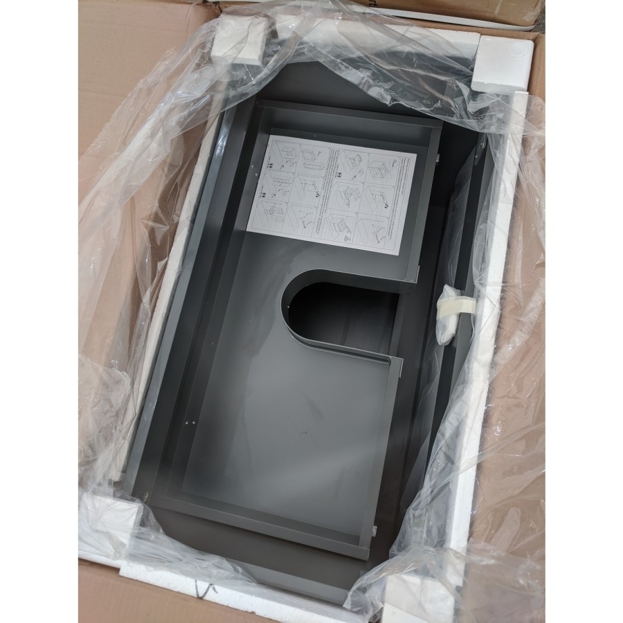 Grade A2 - 800mm Dark Grey Wall Hung Vanity Unit with Basin - Pendle