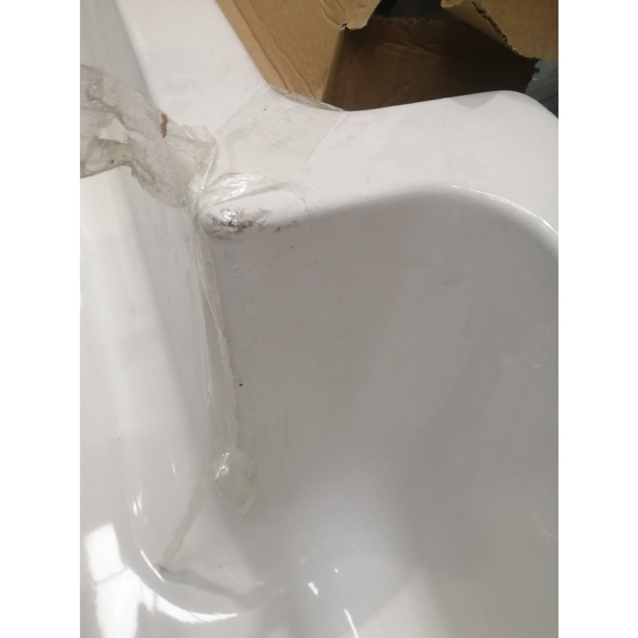 Grade A2 - 1700mm L Shaped Shower Bath Suite Left Hand with Toilet and Basin - Tabor