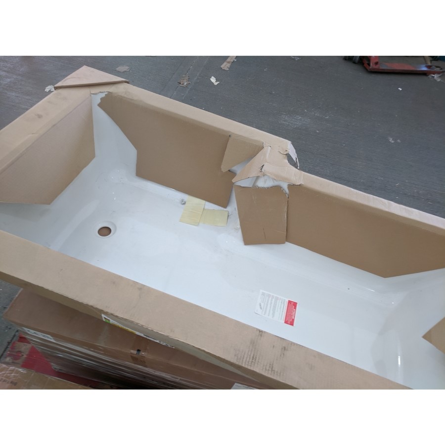 Grade A2 - 1700mm L Shaped Shower Bath Suite with Screen and Toilet & Basin - Right Hand - Tabor