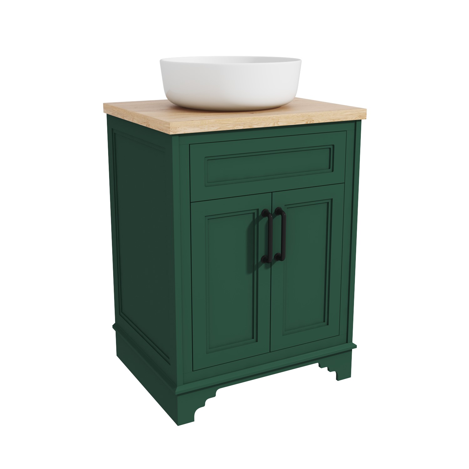 600mm Green Freestanding Countertop Vanity Unit with Basin Camden