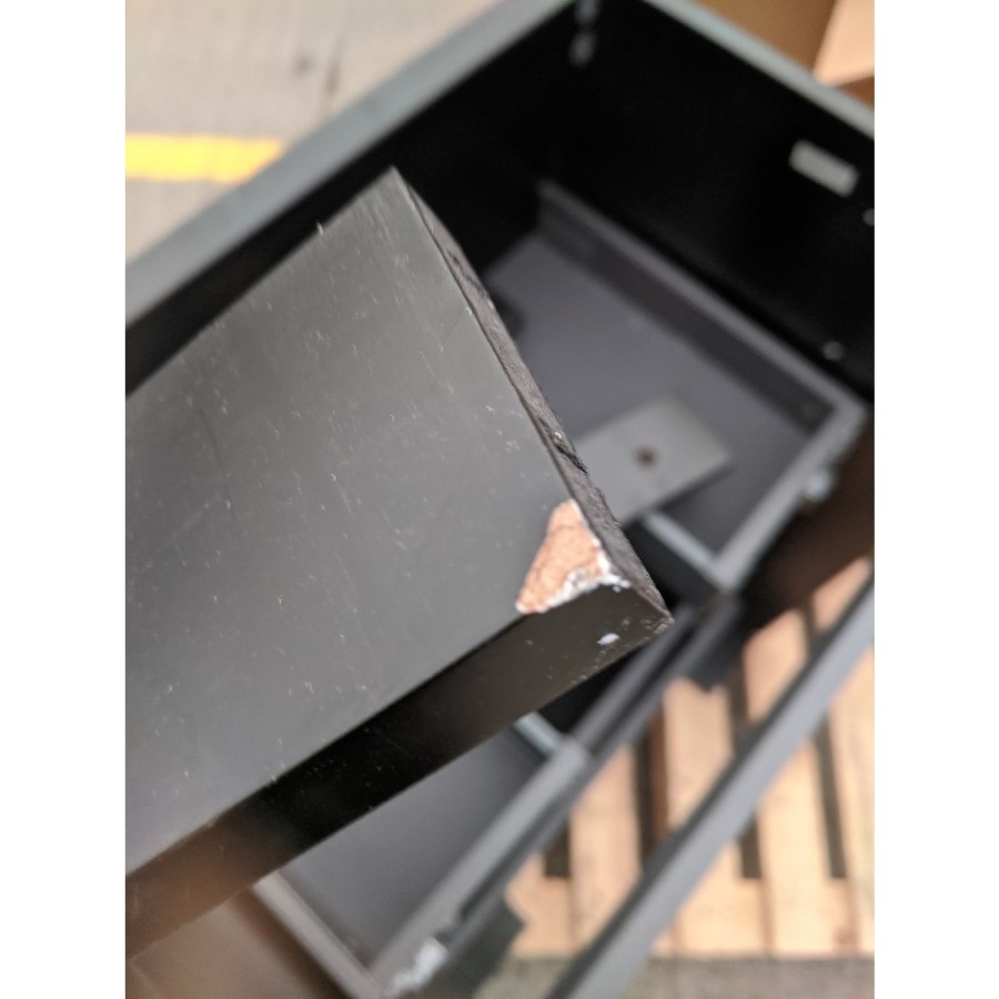 Grade A2 - 600mm Black Freestanding Vanity Unit with Matt Black Basin - Roxbi