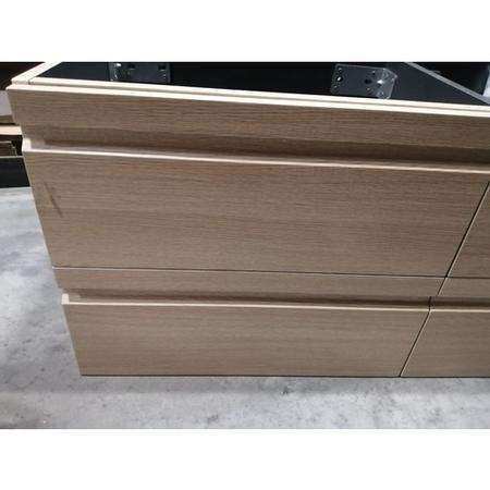 Grade A2 - 1200mm Light Wood Effect Wall Hung Double Vanity Unit with Basins - Boston