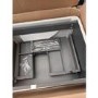 Grade A2 - 1200mm Grey Wall Hung Double Vanity Unit with Basin and Brass Handles - Empire