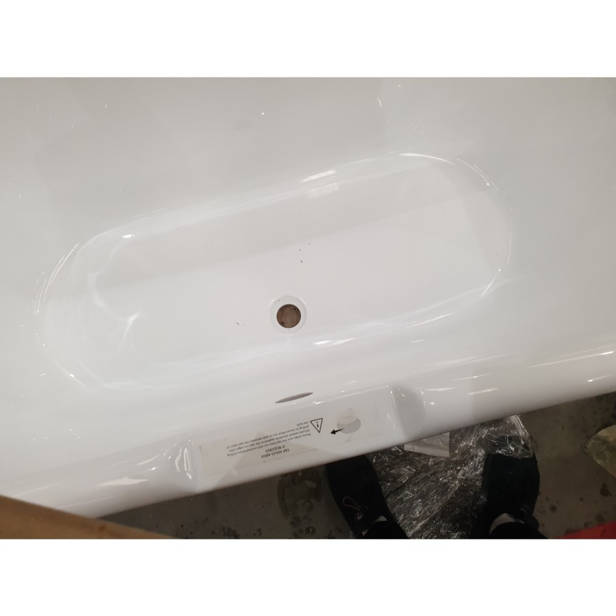 Grade A2 - Freestanding Double Ended Roll Top Bath with Brushed Brass Feet 1690 x 740mm - Park Royal