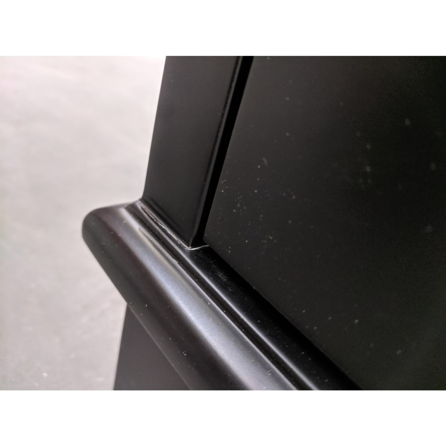 Grade A2 - 600mm Black Freestanding Countertop Vanity Unit with Basin - Camden