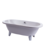GRADE A1- Double Ended Freestanding Bath with Chrome Feet 1690 x 790 - Eclipse 